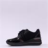 Jana Paro Laced Side Zip Wedge Trainer - Black Combi