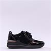 Jana Paro Laced Side Zip Wedge Trainer - Black Combi