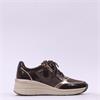 Jana Paro Laced Side Zip Wedge Trainer - Cafe