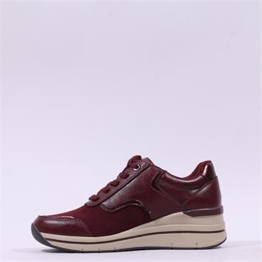 Jana Paro Side Zip Laced Trainer - Bordo