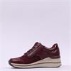 Jana Paro Side Zip Laced Trainer - Bordo