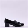 Jana Zatora 2 Strap  Block Heel Shoe - Black Patent