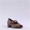 Jana Zatora 2 Strap  Block Heel Shoe - Taupe Patent