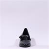 Jana Nebu Strap Block Heel Court Shoe - Black Leather