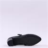 Jana Nebu Strap Block Heel Court Shoe - Black Leather