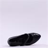 Jana Nebu Strap Block Heel Court Shoe - Black Leather