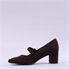 Jana Nebu Strap Block Heel Shoe - Mocha Suede