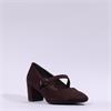 Jana Nebu Strap Block Heel Shoe - Mocha Suede