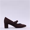 Jana Nebu Strap Block Heel Shoe - Mocha Suede