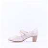 Jana Abura Cross Strap Block Heel Shoe - Beige Gold