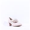 Jana Abura Cross Strap Block Heel Shoe - Beige Gold