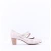 Jana Abura Cross Strap Block Heel Shoe - Beige Gold