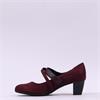 Jana Abura Cross Strap Block Heel Shoe - Bordo