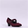 Jana Abura Cross Strap Block Heel Shoe - Bordo