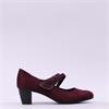 Jana Abura Cross Strap Block Heel Shoe - Bordo