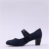 Jana Abura Cross Strap Block Heel Shoe - Navy Suede