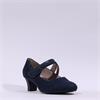 Jana Abura Cross Strap Block Heel Shoe - Navy Suede