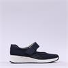 Jana Eloq Perforated Velcro Strap Shoe - Navy