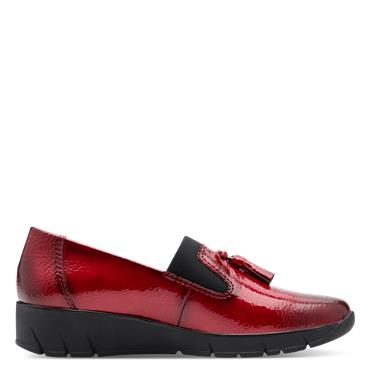 Jana Eloq Tassle Wedge Loafer - Red Patent