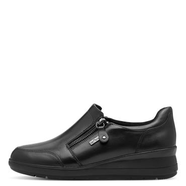 Jana Ivy Tex Twin Zip Wedge Comfort Shoe - Black