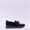 Jana Somon Loafer With Link Detail - Black Patent
