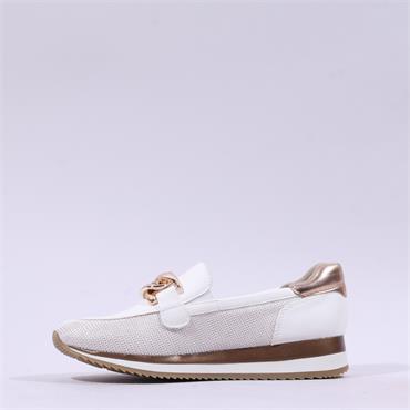Jana Somon Loafer With Link Detail - White Rose Gold