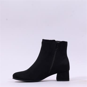Jana Edin Side Zip Block Heel Ankle Boot - Black