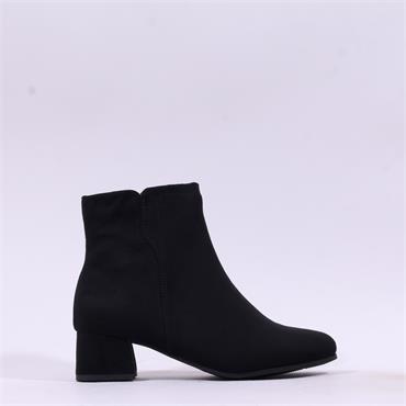 Jana Edin Side Zip Block Heel Ankle Boot - Black