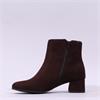 Jana Edin Side Zip Block Heel Ankle Boot - Mocca