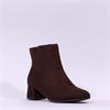 Jana Edin Side Zip Block Heel Ankle Boot - Mocca