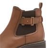 Jana Baron Square Buckle Strap Boot - Cognac