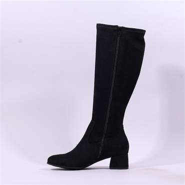 Jana Edin Block Heel Long Boot - Black