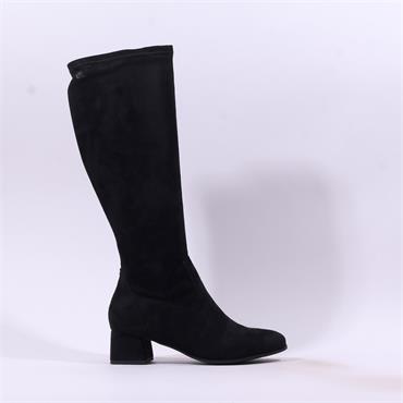 Jana Edin Block Heel Long Boot - Black