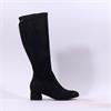 Jana Edin Block Heel Long Boot - Black
