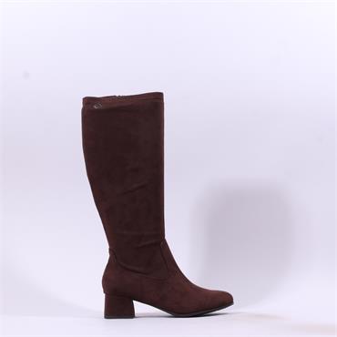 Jana Edin Block Heel Long Boot - Mocca