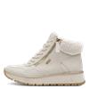 Jana Kalo Fur Cuff Low Wedge Ankle Boot - Ivory