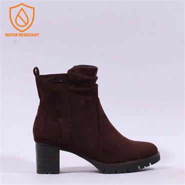 Jana Lilia Block Heel Ankle Boot - Mocca
