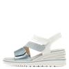 Jana Rito Velcro Strap Wedge Sandal - Denim Combi