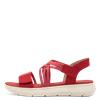Jana Elasticated Strappy Platform Sandal - Red