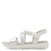 Jana Elasticated Strappy Platform Sandal - White Silver
