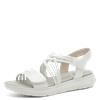 Jana Elasticated Strappy Platform Sandal - White Silver