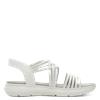 Jana Elasticated Strappy Platform Sandal - White Silver