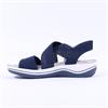 Jana Elasticated Strappy Sandal - Navy Fabric