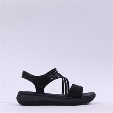 Jana Diana Strappy Sandal - Black Sparkle