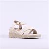 Jana Rito Cross Strap Weave Wedge Sandal - Beige