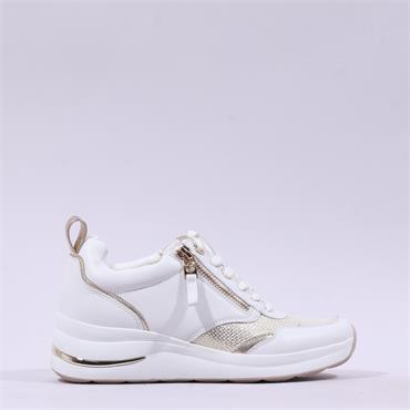 Tamaris Comfort Milana Wedge Trainer - White Gold