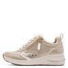 Tamaris Milana  Side Zip Wedge Trainer - Beige Combi