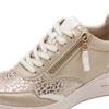 Tamaris Milana  Side Zip Wedge Trainer - Beige Combi