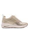Tamaris Milana  Side Zip Wedge Trainer - Beige Combi