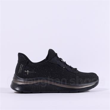 Tamaris Daisy Step In Trainer - Black Sparkle